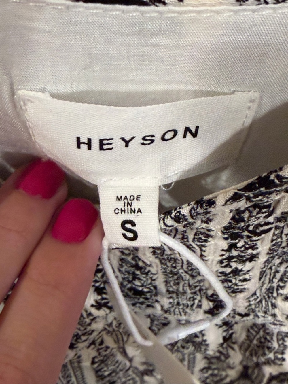 Heyson Black & White Floral Babydoll Blouse - Picture 5 of 6